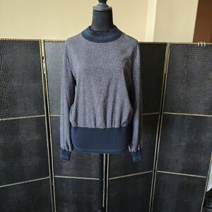 French Connection Navy and Red Patterned Sweater